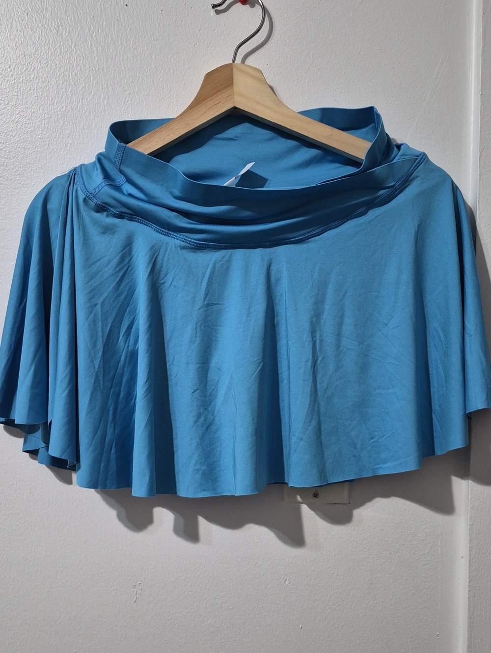 Flared Aqua Blue Circle Skirt with Soft Drape